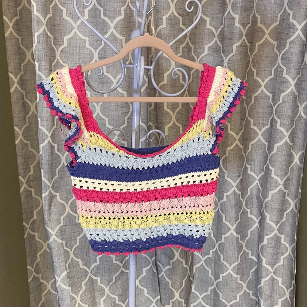 Zara Multicolor Crochet Tank Top
